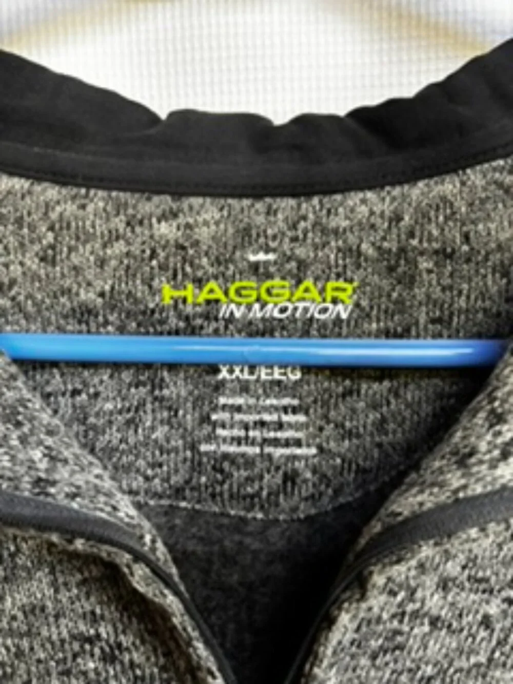 Haggar Men’s Heather Gray Quarter-Zip Pullover Sweater Big & Tall Casual